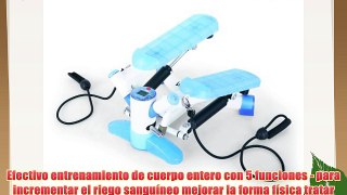 Klarfit Powersteps Twist Stepper - Máquina de step para fitness color azul / blanco