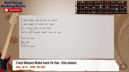 I Just Wanna Make Love To You - Etta James Bass Backing Track with chords and lyrics