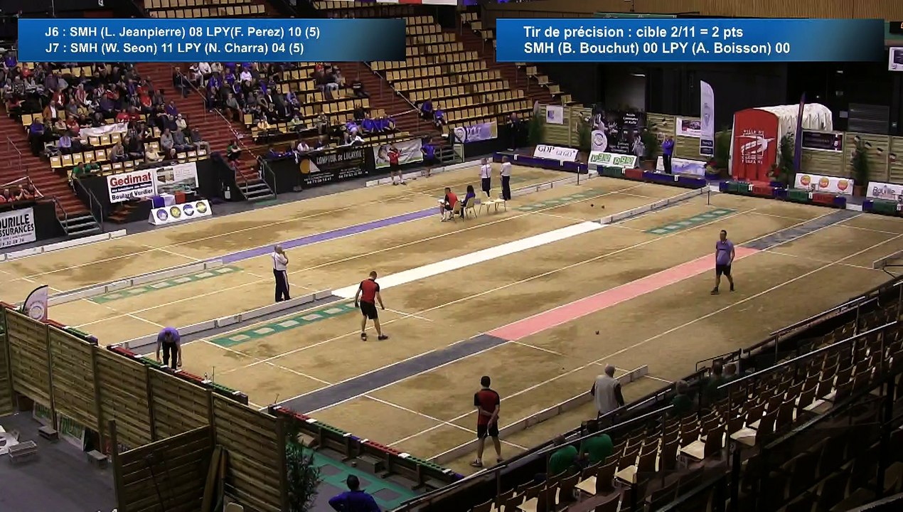Second tour, premier tir de précision, Finale N4 Saint-Martin en Haut contre Le Puy, Sport Boules, Clermont-Ferrand 2016