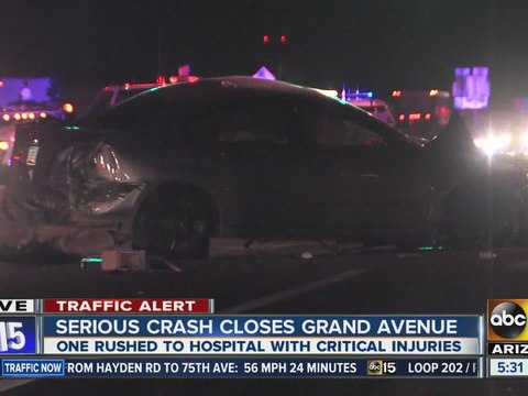 Serious crash closes Grand Avenue