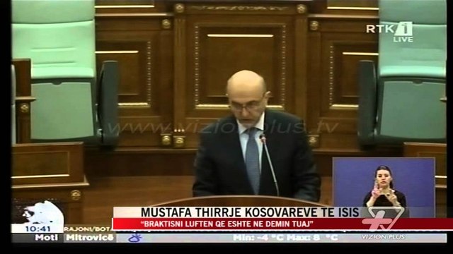 Mustafa thirrje kosovarëve të ISIS - News, Lajme - Vizion Plus