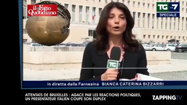 Attentats de Bruxelles : Un présentateur italien agacé par les réactions politiques coupe son duplex en direct (Vidéo)