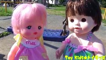 ぽぽちゃん おもちゃアニメ 公園で遊ぶよ❤メルちゃん Toy Kids トイキッズ animation anpanman Baby Doll Popochan