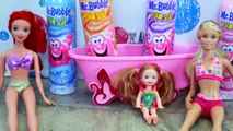 BARBIE Foam Bath MERMAIDS Mr Bubble Bath Time Fun! Foam Soap Dress Up ⓋⒾⒹéⓄ ⓋⒾⒹéⓄ