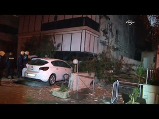 Yakıt tankının ağırlığına dayanamayan balkon çatısı çöktü