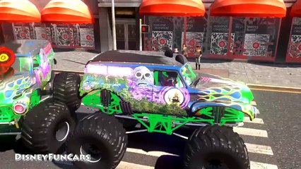 Amazing Spiderman for kids cartoon & Mickey mouse Dinosaurs fun playtime w/ Monster trucks