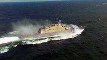 US Navy HIGH SPEED sea trial of USS Milwaukee LCS 5 ship