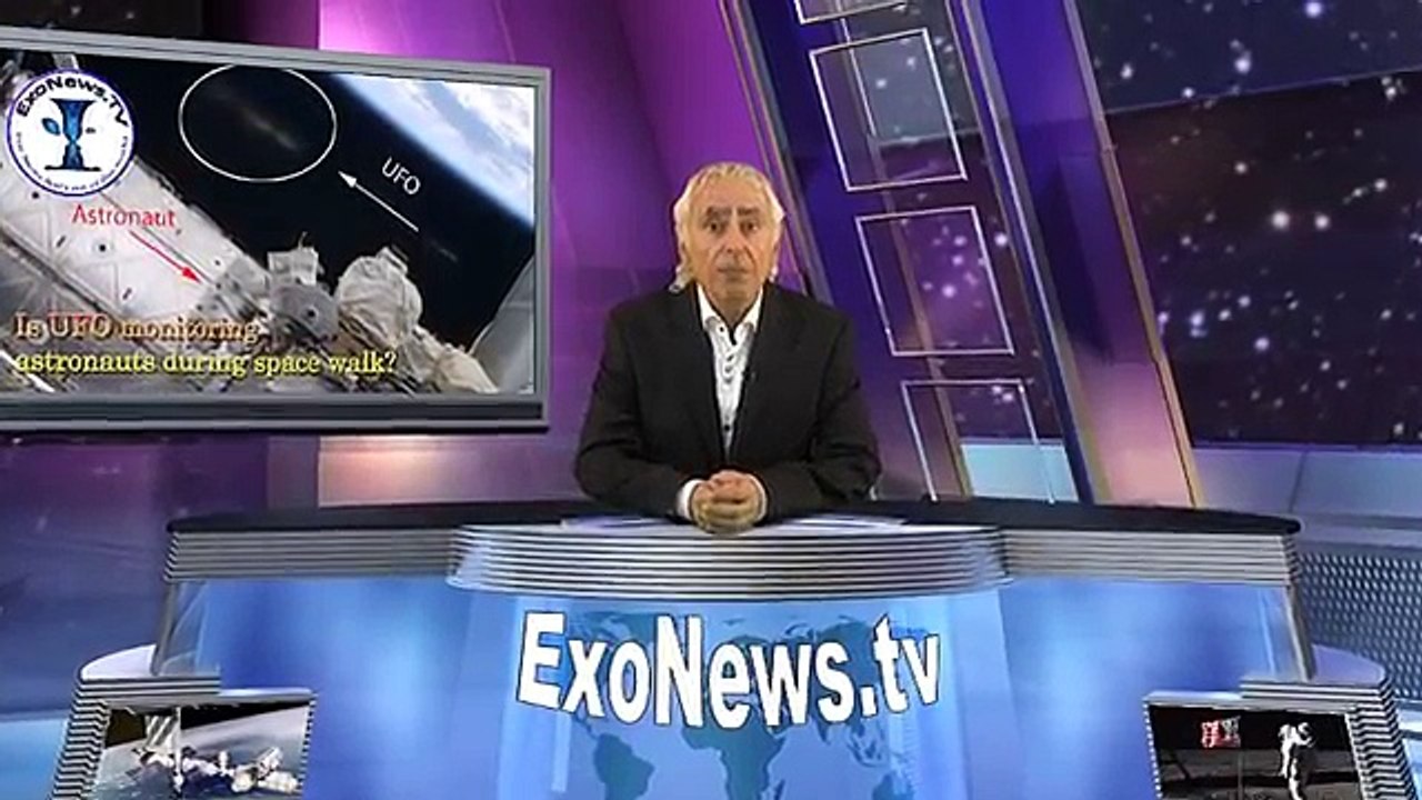 Is UFO monitoring ISS astronauts during spacewalk?