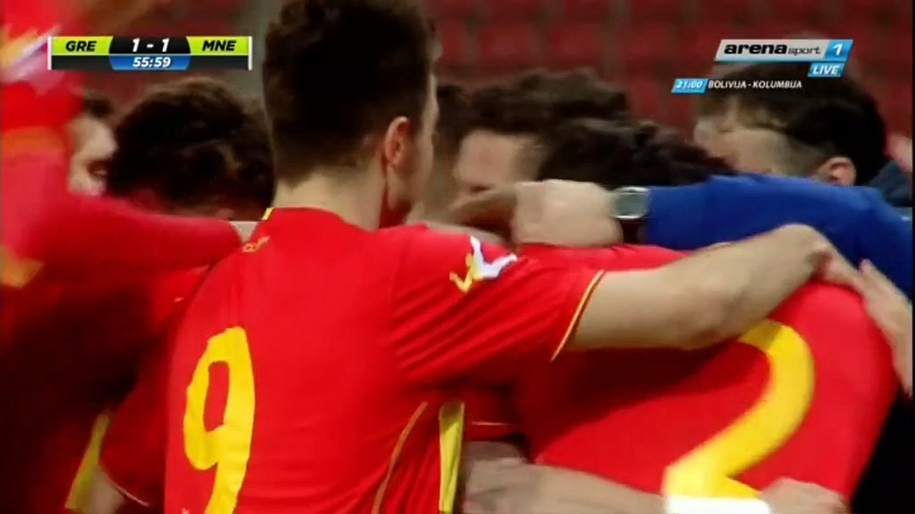 1-1 u017darko Tomau0161eviu0107 Goal International  Friendly - 24.03.2016, Greece 1-1 Montenegro