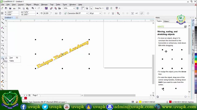 Lecture 10 how to use text and table tool in corel draw X7 in hindi urdu