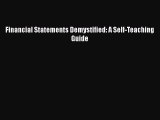 Download Financial Statements Demystified: A Self-Teaching Guide Free Books