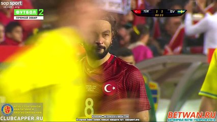 Cenk Tosun Goal -Turkey 2-1 Sweden 24.03.2016