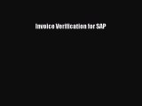 PDF Invoice Verification for SAP  EBook