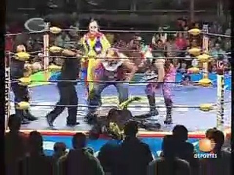 AAA-SinLimite 2009-01-19 Guanajuato 04 Mexican National Atomicos Title - La Secta vs. Psycho Circus & Chessman
