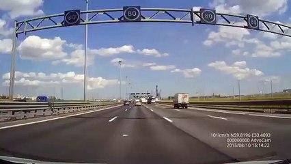 Broken Down Car Gets Slammed From Behind on Highway