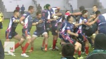 Intense brawl between British and French Navy rugby players caught on video