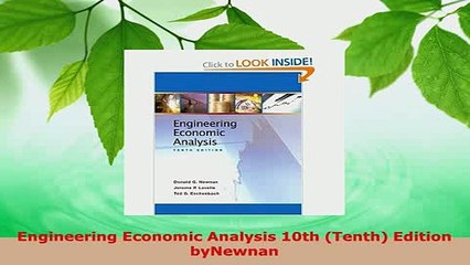 Download  Engineering Economic Analysis 10th Tenth Edition byNewnan Free Books