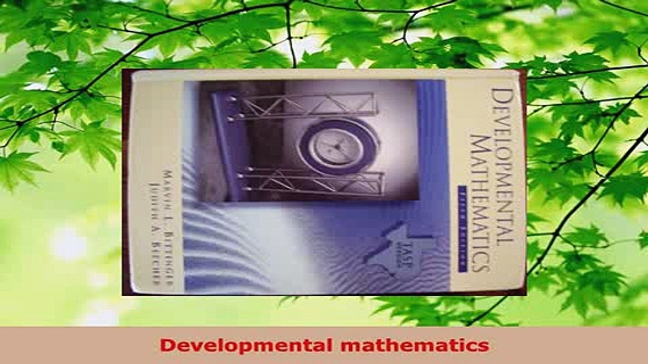 PDF  Developmental mathematics Free Books