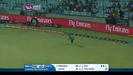 Outstanding team work saves a boundary for pakistan in the deep