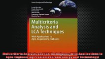 FULL PDF  Multicriteria Analysis and LCA Techniques With Applications to AgroEngineering Problems