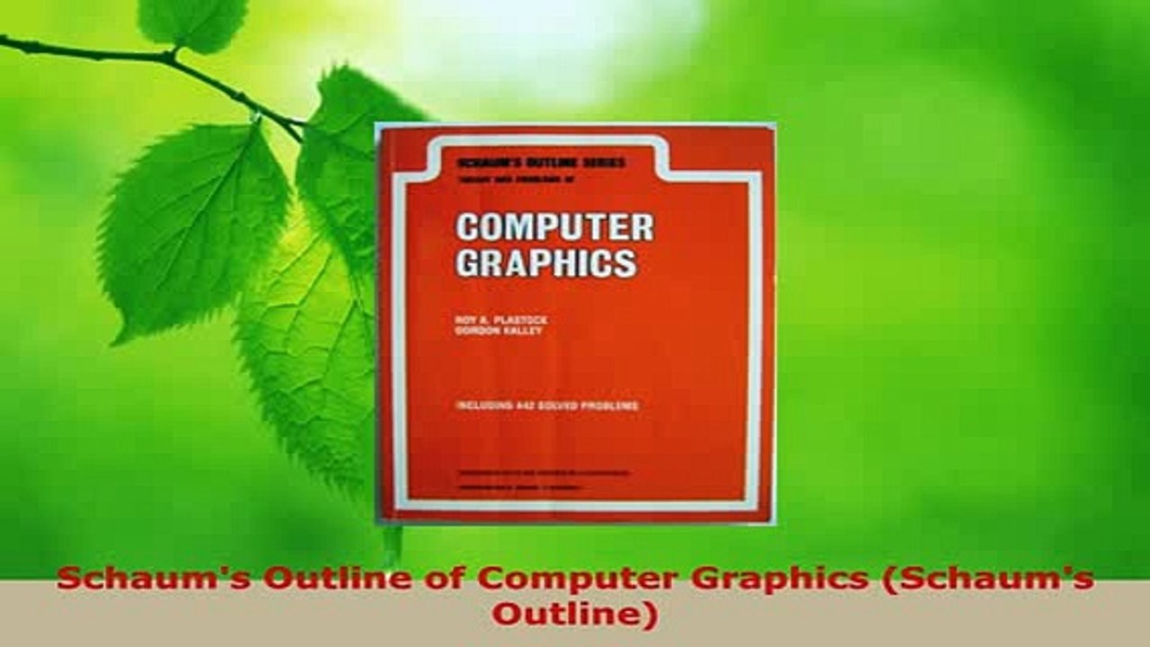 PDF  Schaums Outline of Computer Graphics Schaums Outline Free Books