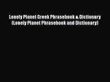 Read Lonely Planet Greek Phrasebook & Dictionary (Lonely Planet Phrasebook and Dictionary)