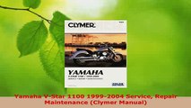Download  Yamaha VStar 1100 19992004 Service Repair Maintenance Clymer Manual Free Books