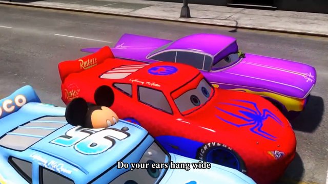 Spiderman Songs Lyrics ♫ Do you ears hang low ♫ Spiderman & Mickey Mouse & Hulk Cars