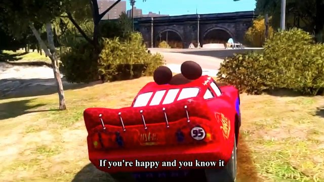 Cars Songs For Kids ♪ If you're happy and you know it ♪ Lightning Spiderman Ramone Mickey Mouse & Hulk