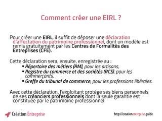 Atelier juridique 2 - L’entreprise individuelle à responsabilité limitée