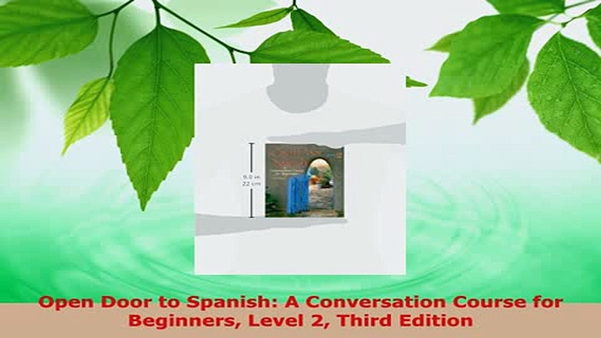 Pdf Open Door To Spanish A Conversation Course For Beginners Level