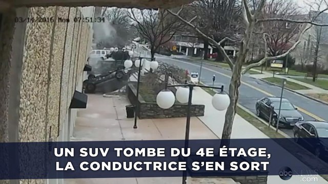 Une voiture tombe du quatrième étage d’un parking avec sa conductrice