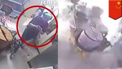 Phone zombie waitress knocks over gas canister, sets restaurant on fire