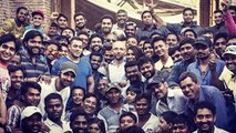 Salman Khan Poses With SULTAN TEAM On Sets
