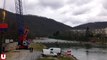 Début du chantier du barrage de Saint-Nicolas à Revin