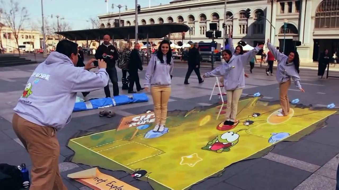 Cut The Rope 5 Years Retrospective: 3D street art in San Francisco