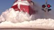 Train Plows Through Massive Snow Bank