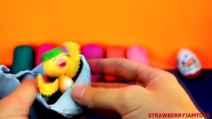 Rio 2 Play Doh Bert and Ernie Sesame Street Kinder Surprise StrawberryJamToys Surprise Eggs