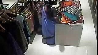live womens Robbery put stuff in saree