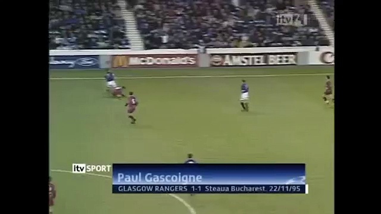 Paul Gascoigne Goal 22.11.1995 Rangers FC - FC Steaua București 1-1 - YouTube
