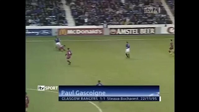 Paul Gascoigne Goal 22.11.1995 Rangers FC - FC Steaua București 1-1 - YouTube