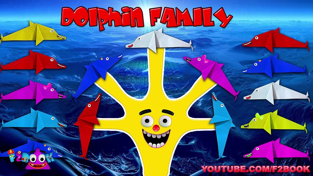 Dolphin Finger Family - Nursery Kids Funny Paper Cartoons Rhyme