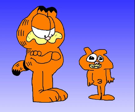 Garfield meets Caillous Horrible clone of him