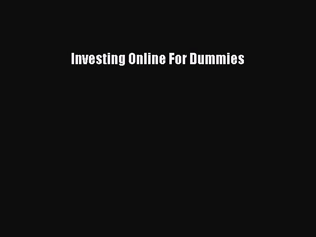 Download Investing Online For Dummies Ebook Free
