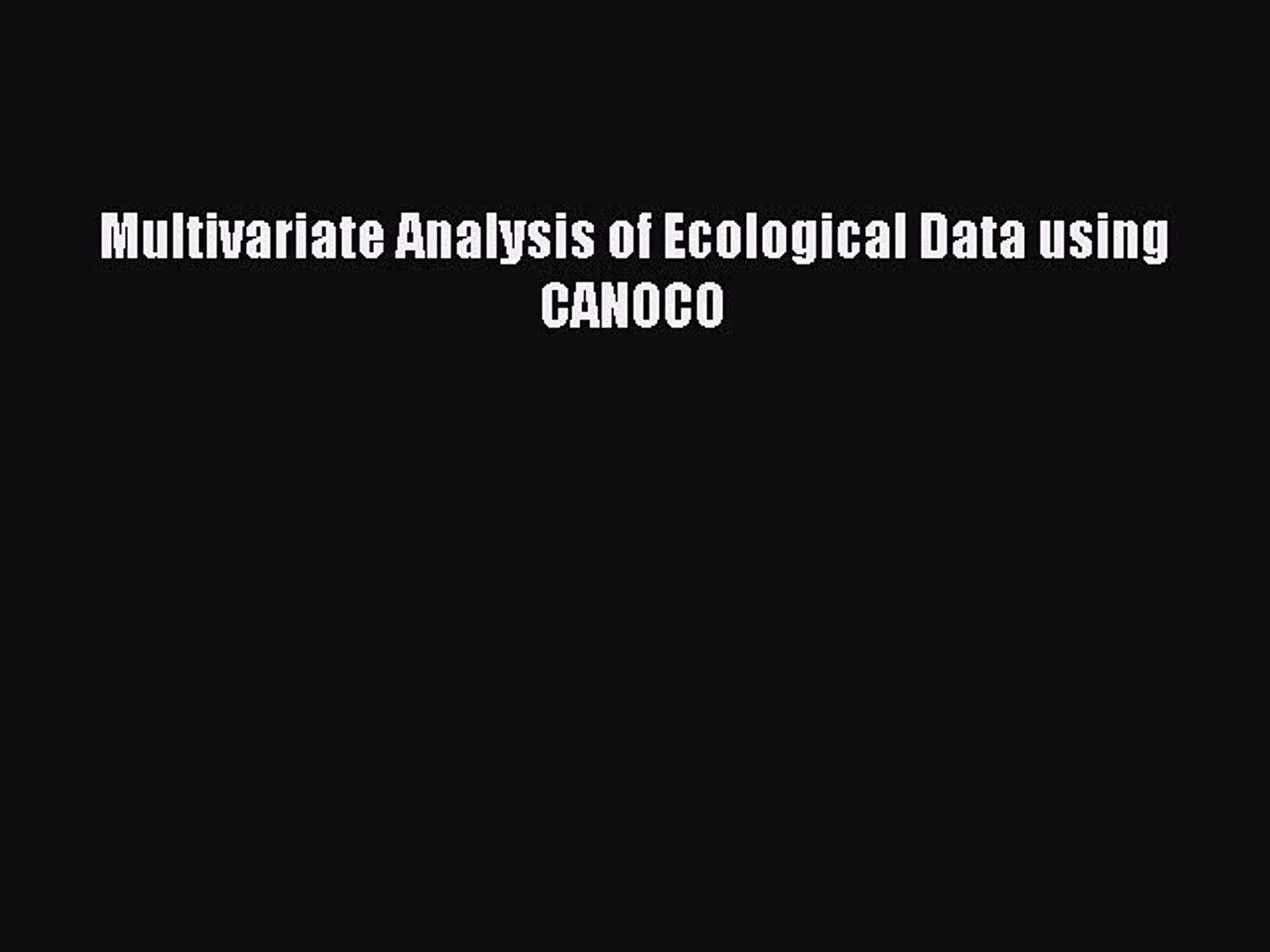 Canoco 5 download free