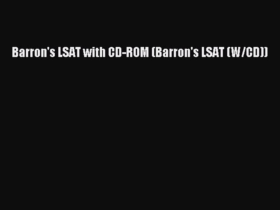 Download Barron's LSAT with CD-ROM (Barron's LSAT (W/CD)) PDF Free