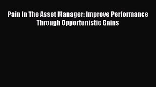 Read Pain In The Asset Manager: Improve Performance Through Opportunistic Gains Ebook Free