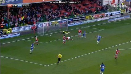 Swindon vs Wigan 0-1 goal by  Grigg 25.03.2016