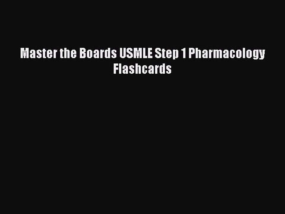Download Master the Boards USMLE Step 1 Pharmacology Flashcards Ebook Online