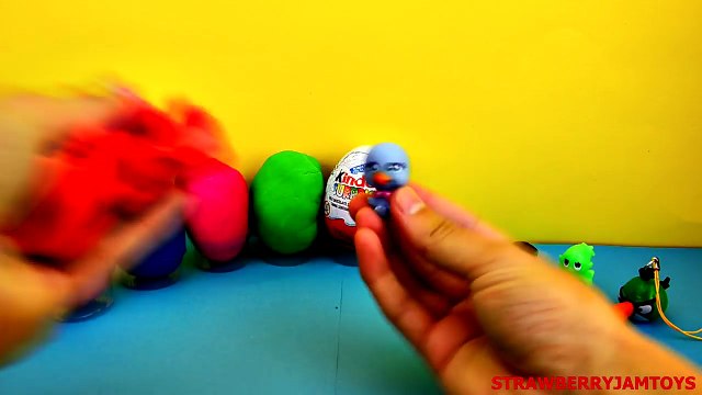 Angry Birds Play Doh Kinder Surprise Pokemon MLP Thomas Surprise Eggs StrawberryJamToys